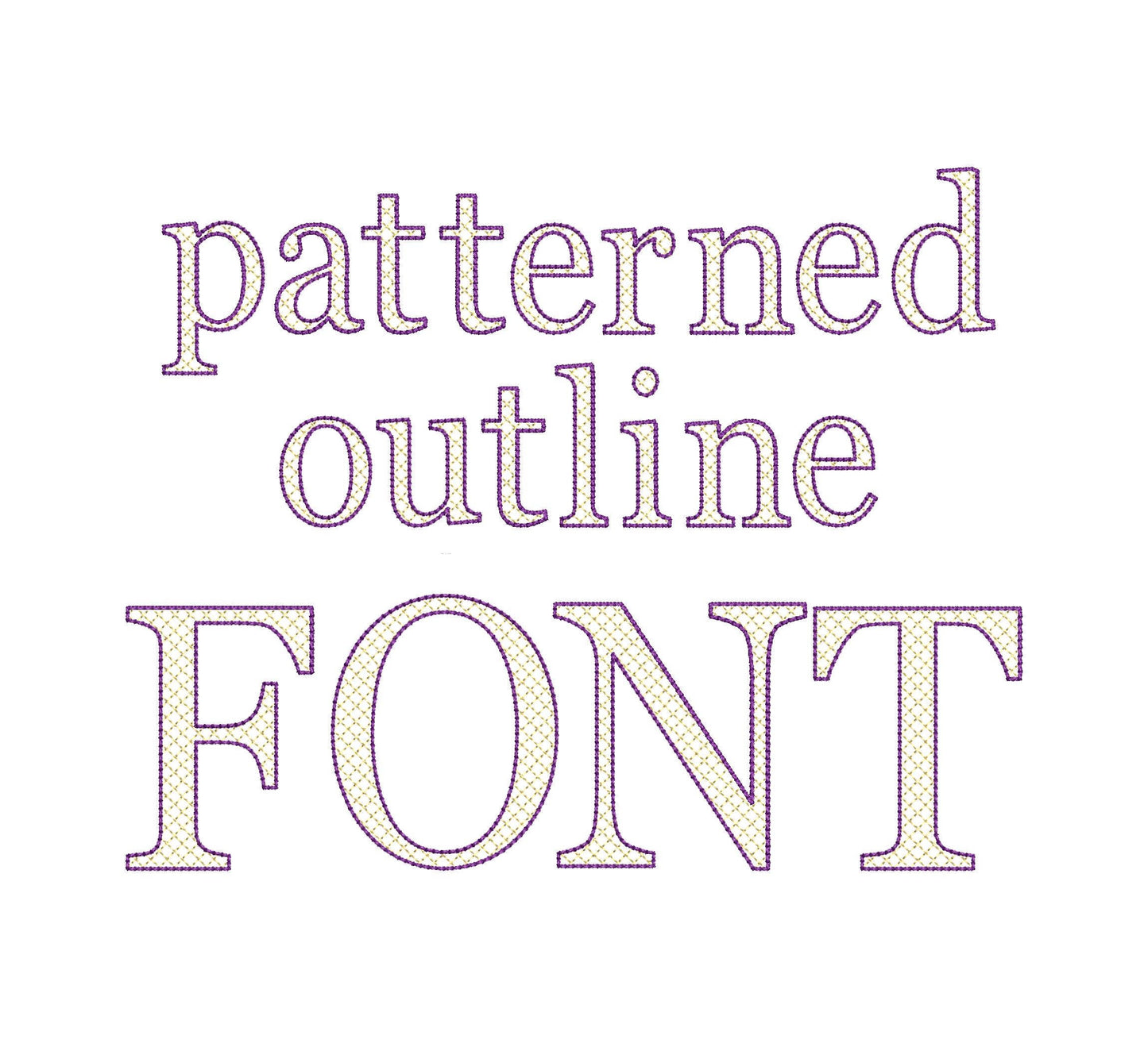 Elegant Diamond FONT Gail quilt and bean stitch outline varsity block Alphabet Monogram machine embroidery designs sizes 1.6 up to 3.4 inch