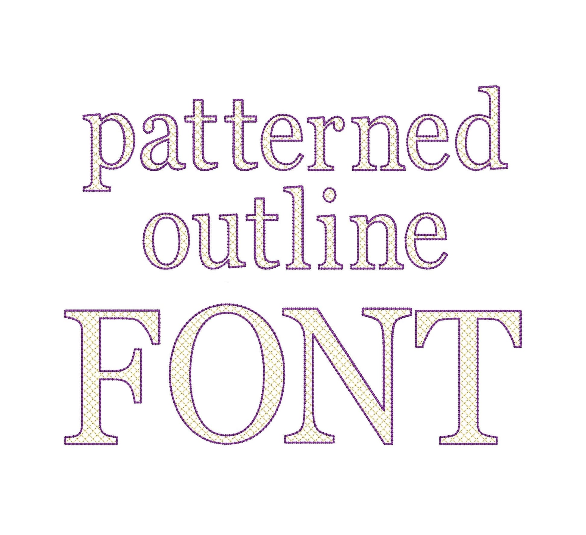 Elegant Diamond FONT Gail quilt and bean stitch outline varsity block Alphabet Monogram machine embroidery designs sizes 1.6 up to 3.4 inch