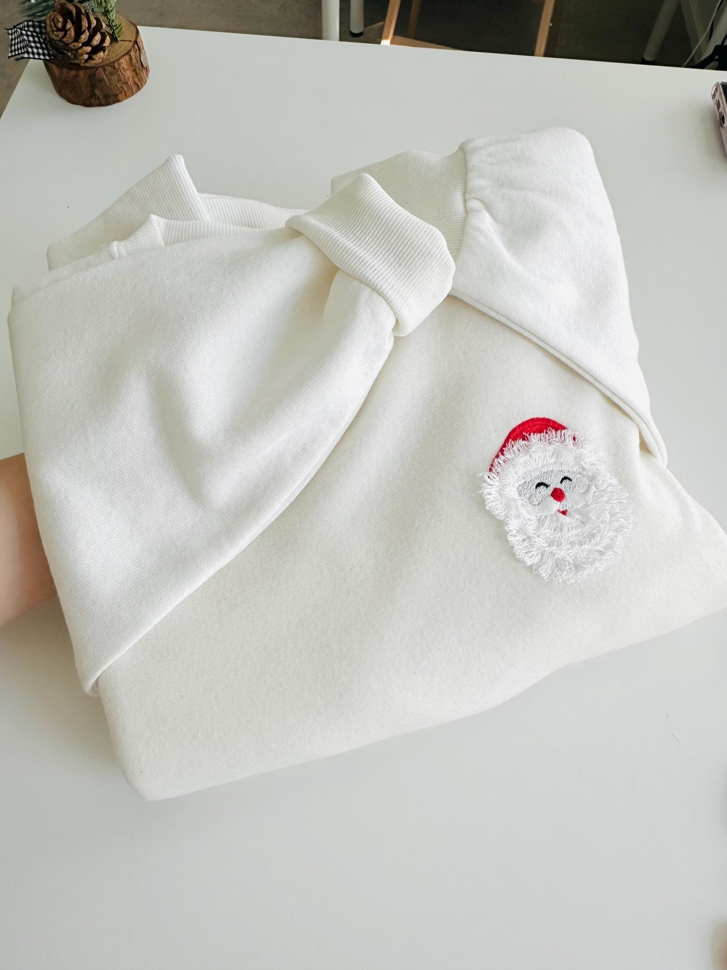 Fringed Fluffy Beard Santa Claus Face Christmas Theme Santa Machine Embroidery Designs Fur Fuzzy Chenille Design Mini Sizes