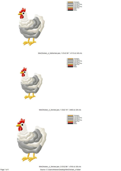 Mini Chicken Fringed Fluffy Chenille Farm Bird Machine Embroidery Designs Fringe Fur Chickens Design
