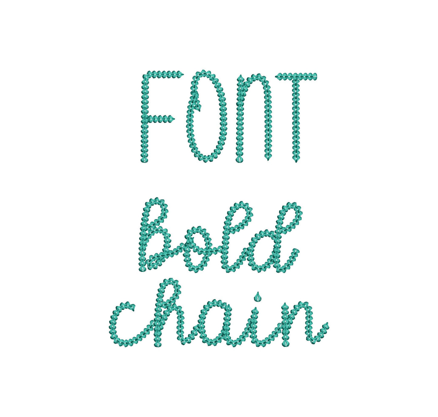 Extra Bold Chain stitch FONT Whisker handwritten alphabet machine embroidery designs monogram knit sweater effect sizes 2.4 up to 3.5 inch