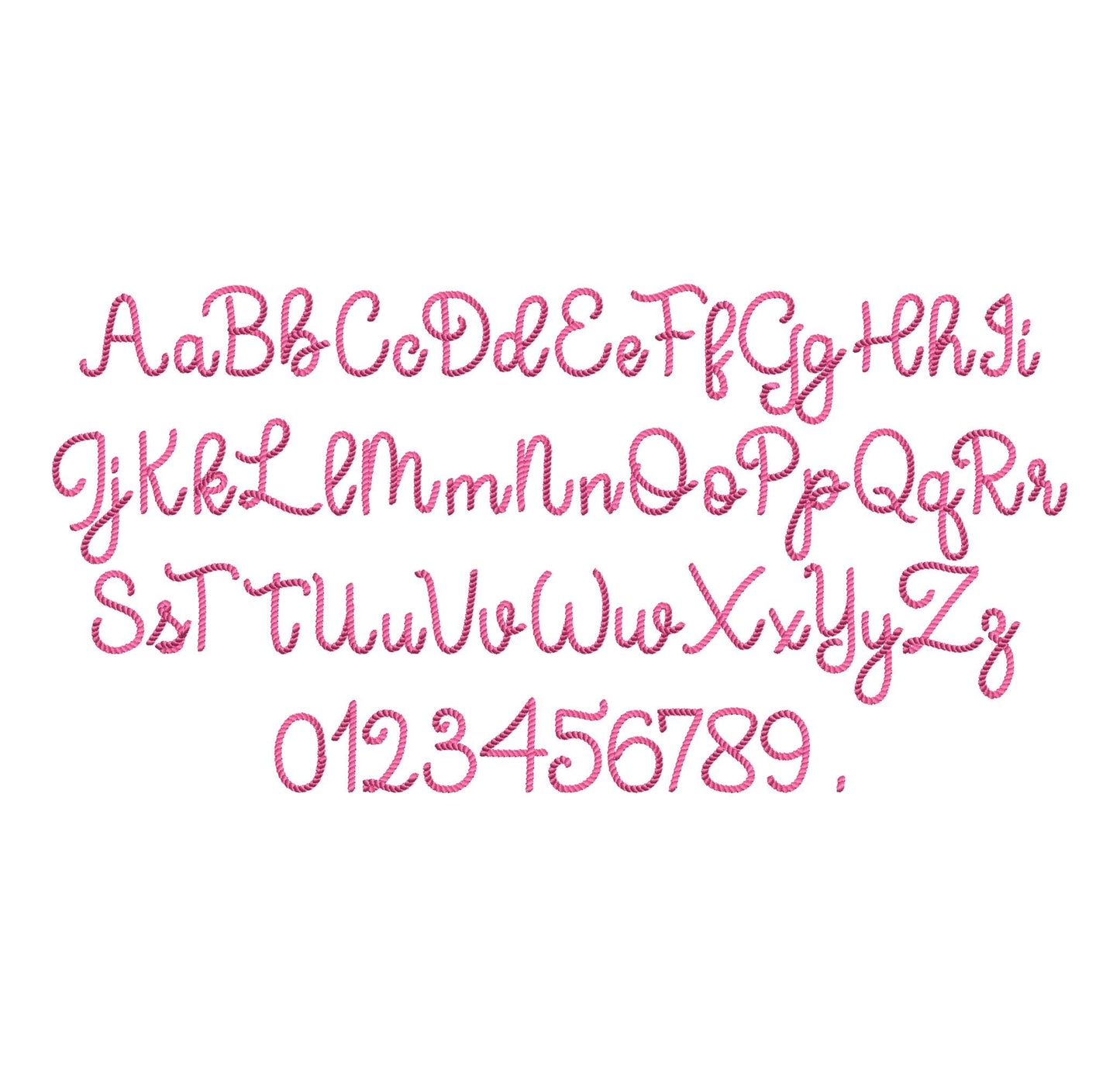 Mini Rope stitch FONT Whimsy Cowboy rodeo textured Alphabet Monogram Machine Embroidery Designs handwritten letters