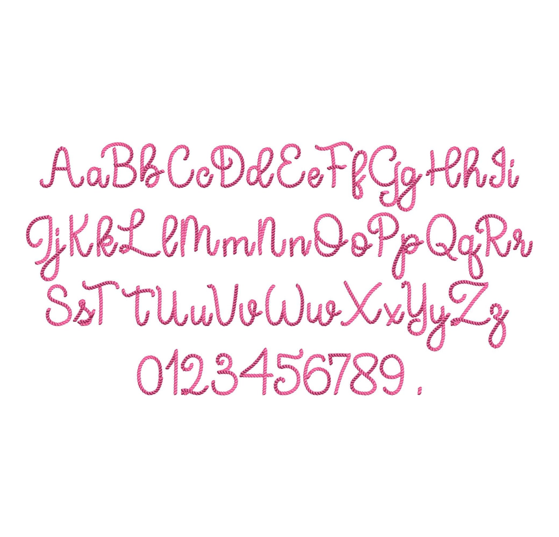 Mini Rope stitch FONT Whimsy Cowboy rodeo textured Alphabet Monogram Machine Embroidery Designs handwritten letters