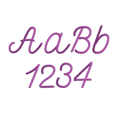 Mini Rope stitch FONT Penny Cowboy Cowgirl textured Alphabet Monogram Machine Embroidery Designs handwritten letters