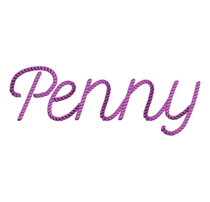 Mini Rope stitch FONT Penny Cowboy Cowgirl textured Alphabet Monogram Machine Embroidery Designs handwritten letters