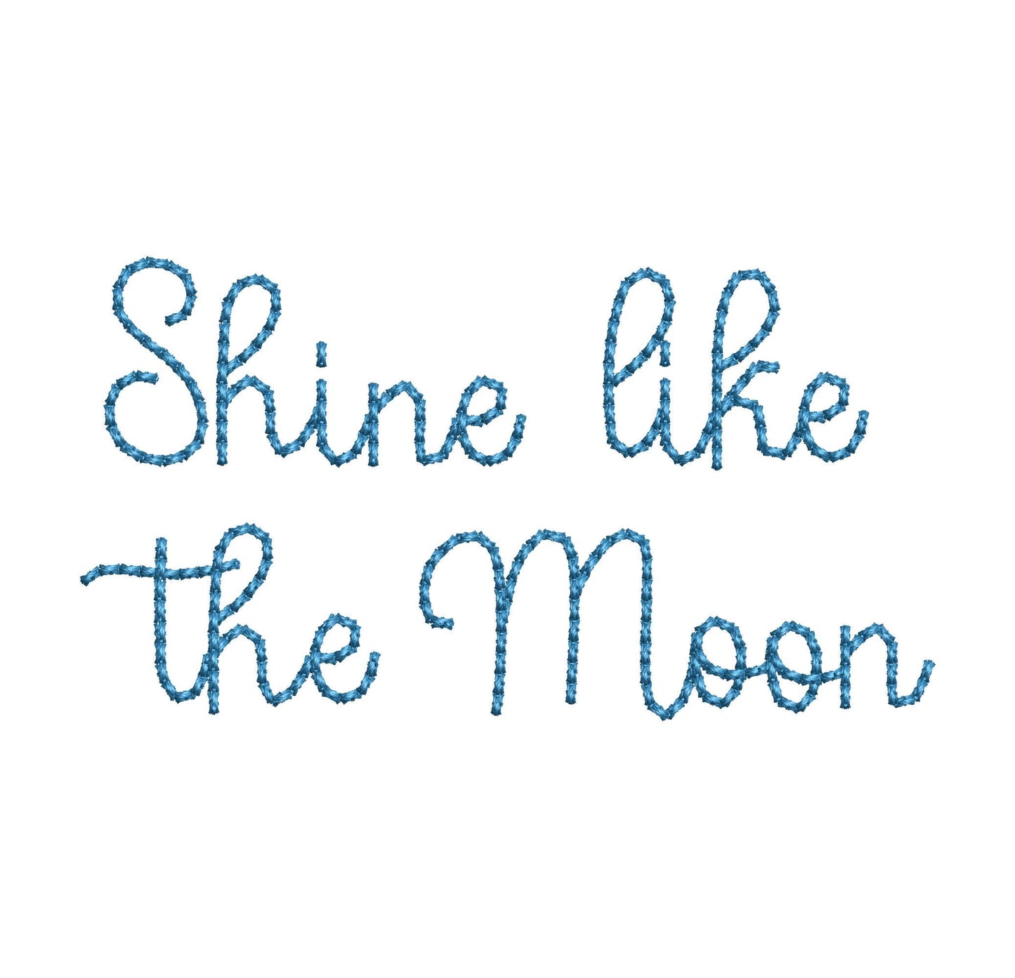 Handwritten script FONT Moon Bean Alphabet Monogram raised bean stitch kids baby machine embroidery designs mini sizes 0.6 up to 1.6 inch BX