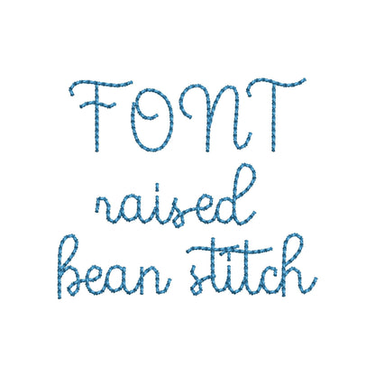 Handwritten script FONT Moon Bean Alphabet Monogram raised bean stitch kids baby machine embroidery designs mini sizes 0.6 up to 1.6 inch BX