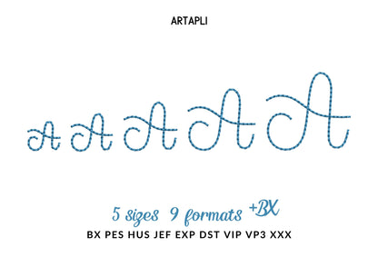 Handwritten script FONT Moon Bean Alphabet Monogram raised bean stitch kids baby machine embroidery designs mini sizes 0.6 up to 1.6 inch BX