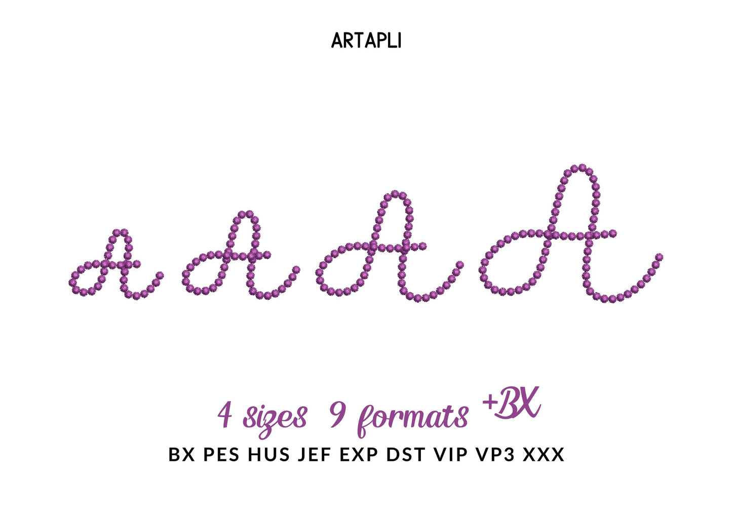 Pearl stitch FONT Bubbly Pearl handwritten script Alphabet Monogram machine embroidery designs kids girls name sizes 1 up to 2 inch, BX