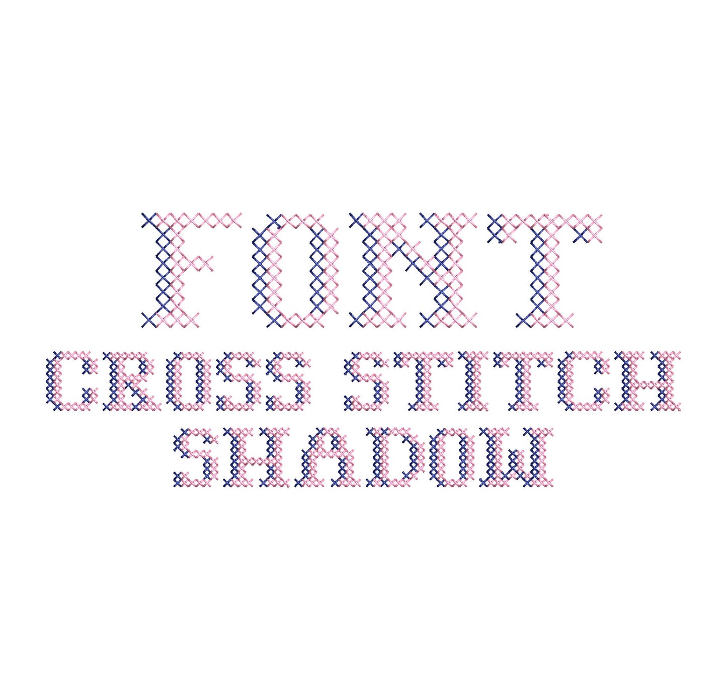 Cute Cross Stitch Shadow Font machine embroidery designs Alphabet Monogram