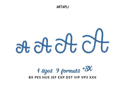 Tiny mini Chain FONT Monkey machine embroidery designs kids baby name handwritten script alphabet