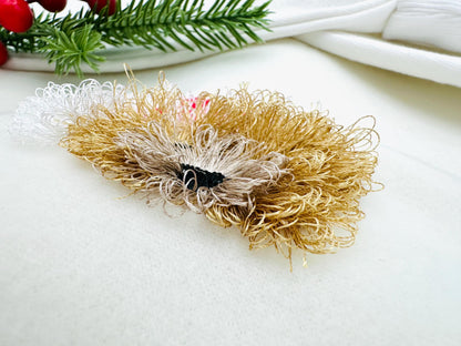 Mini Bear Dan With Santa Hat Fringed Fluffy Chenille Teddy Bear Small Sizes Machine Embroidery Designs Christmas Animal Kids Boys Design