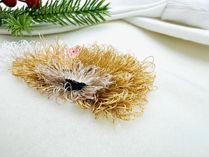 Mini Bear Dan With Santa Hat Fringed Fluffy Chenille Teddy Bear Small Sizes Machine Embroidery Designs Christmas Animal Kids Boys Design