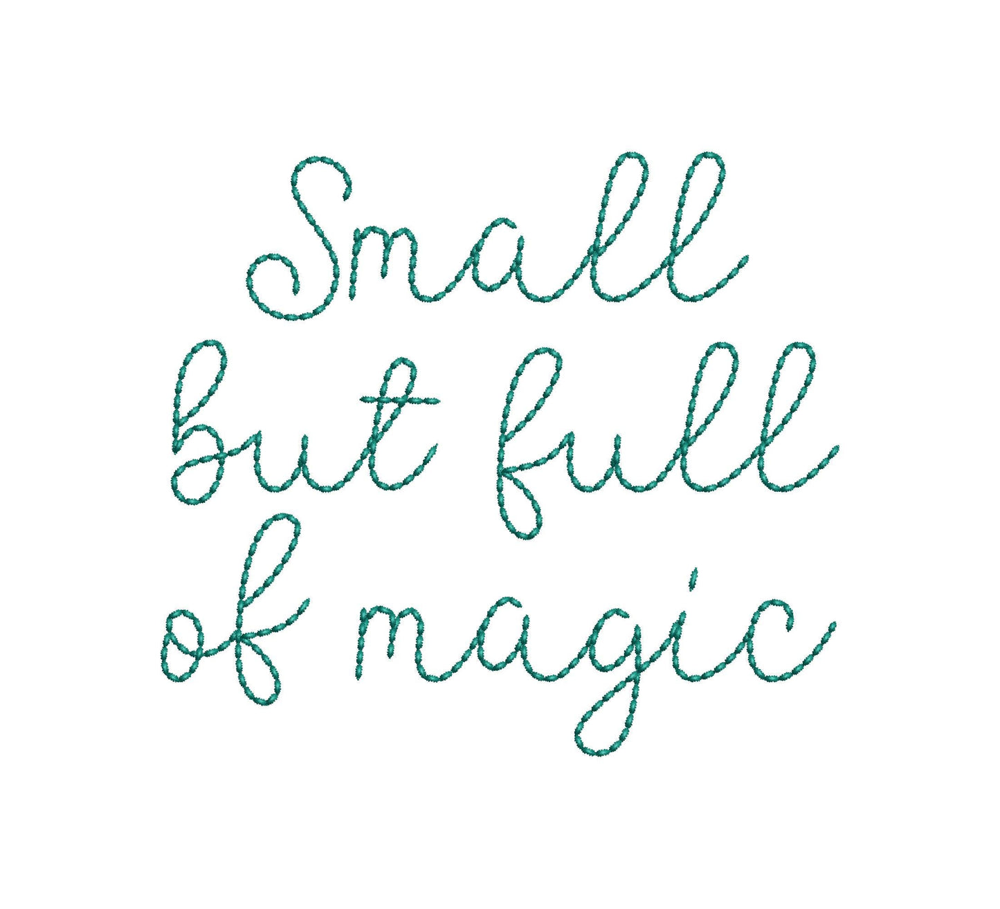 Hand stitch effect FONT Tala machine embroidery designs assorted sizes handwritten script font alphabet letters kids baby seed stitch