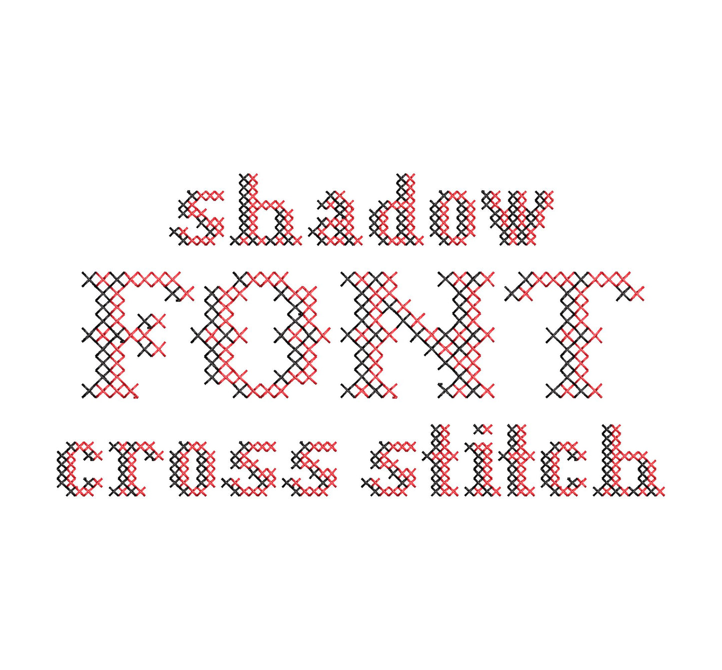 Cross Stitch Shadow FONT Cristella machine embroidery designs Alphabet Monogram