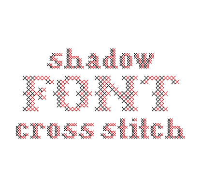 Cross Stitch Shadow FONT Cristella machine embroidery designs Alphabet Monogram