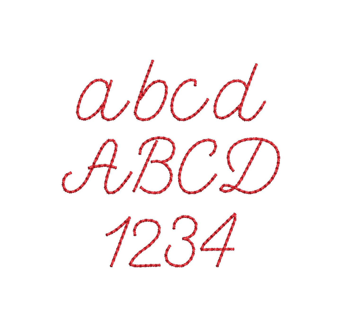 Handwritten script FONT Petit raised bean stitch Alphabet Monogram machine embroidery designs kids baby