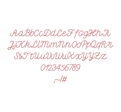 Handwritten script FONT Petit raised bean stitch Alphabet Monogram machine embroidery designs kids baby