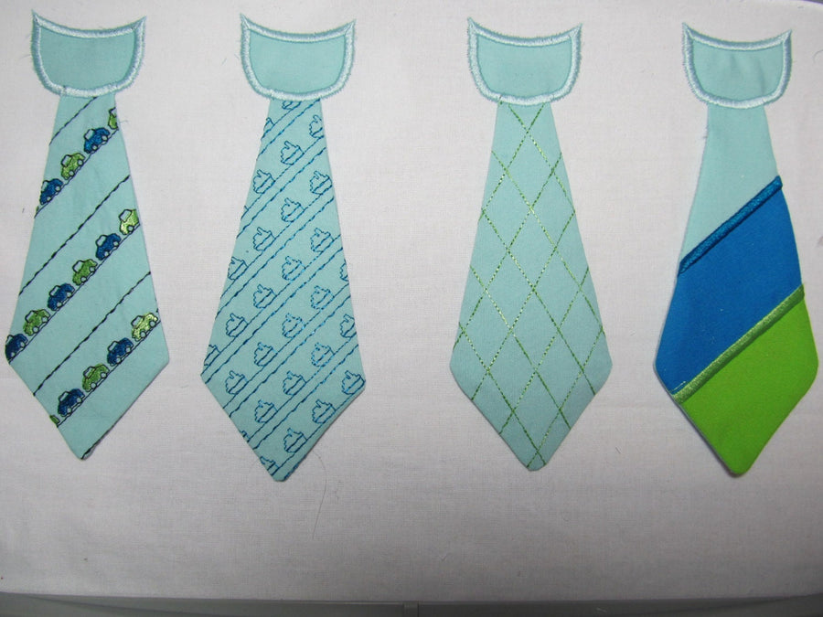 Boys Necktie Applique Set of 4 Embroidery 4" 5.5" 6" 7" 5" | PES DST JEF | Artapli