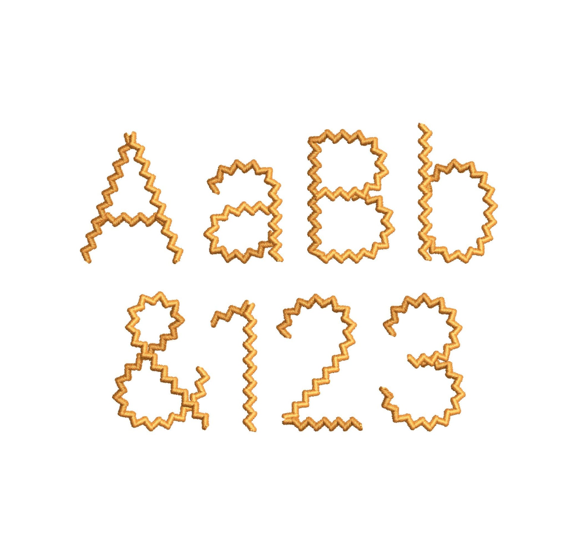 Wild and Wavy RicRac Font machine embroidery designs Block Monogram Alphabet