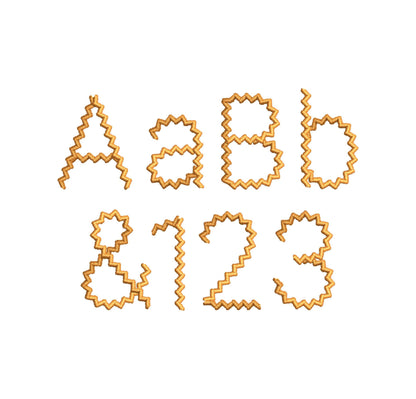 Wild and Wavy RicRac Font machine embroidery designs Block Monogram Alphabet