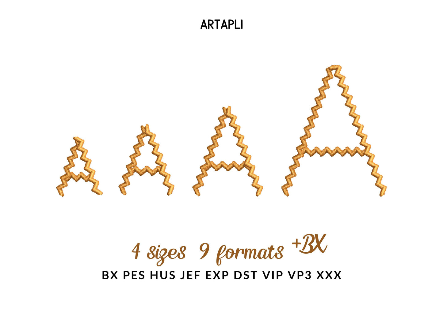 Wild and Wavy RicRac Font machine embroidery designs Block Monogram Alphabet