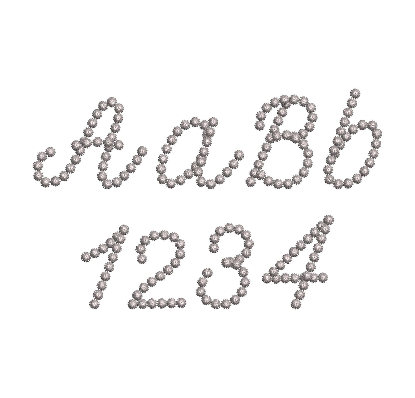 Petit Pearl FONT handwritten script Alphabet Monogram pearl stitch machine embroidery designs kids girls name mini sizes 0.9 up to 1.6 inch