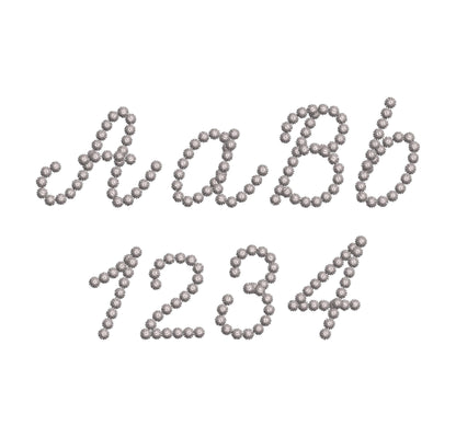 Petit Pearl FONT handwritten script Alphabet Monogram pearl stitch machine embroidery designs kids girls name mini sizes 0.9 up to 1.6 inch