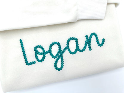 Extra Bold Chain stitch FONT Whisker handwritten alphabet machine embroidery designs monogram knit sweater effect sizes 2.4 up to 3.5 inch