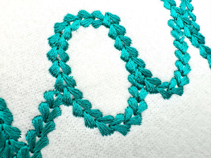 Extra Bold Chain stitch FONT Whisker handwritten alphabet machine embroidery designs monogram knit sweater effect sizes 2.4 up to 3.5 inch