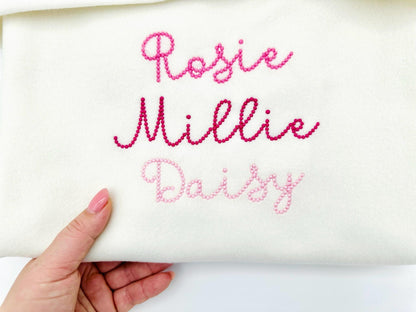 Pearl stitch FONT Bubbly Pearl handwritten script Alphabet Monogram machine embroidery designs kids girls name sizes 1 up to 2 inch, BX