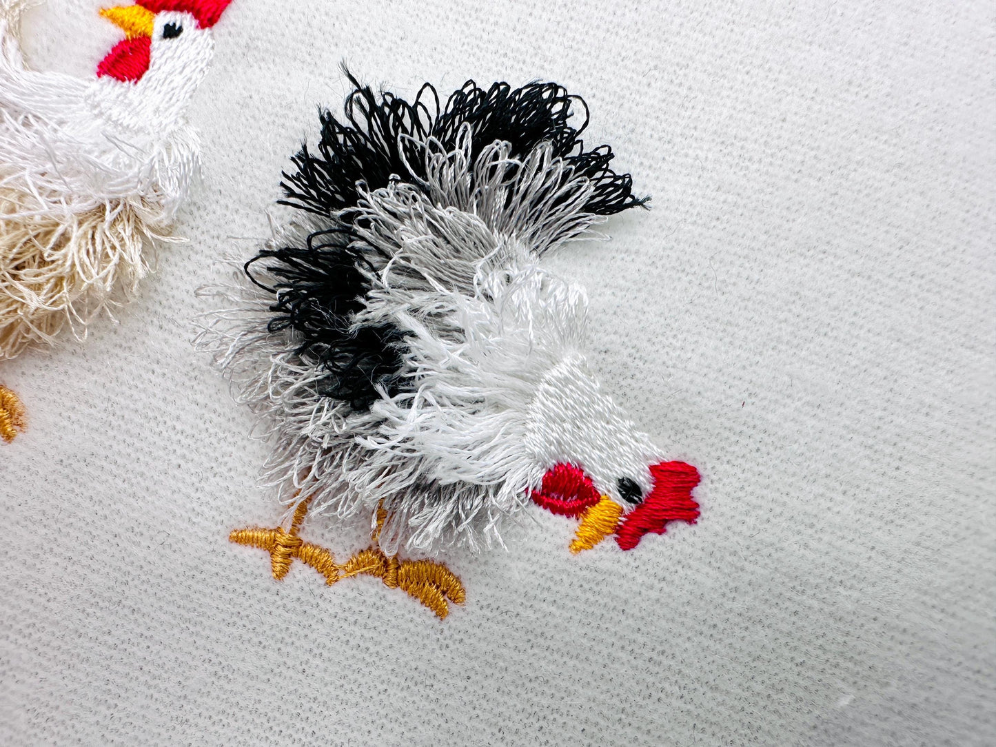 Mini Chicken Fringed Fluffy Chenille Farm Bird Machine Embroidery Designs Fringe Fur Chickens Design Mini Sizes 2 and 3 Inch Cute Add-on 1 - Etsy