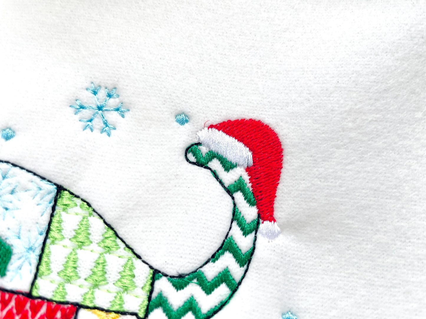 Christmas Apatosaurus Kiwi Jurassic Dinosaur Patchwork patterned silhouette outline kids machine embroidery designs