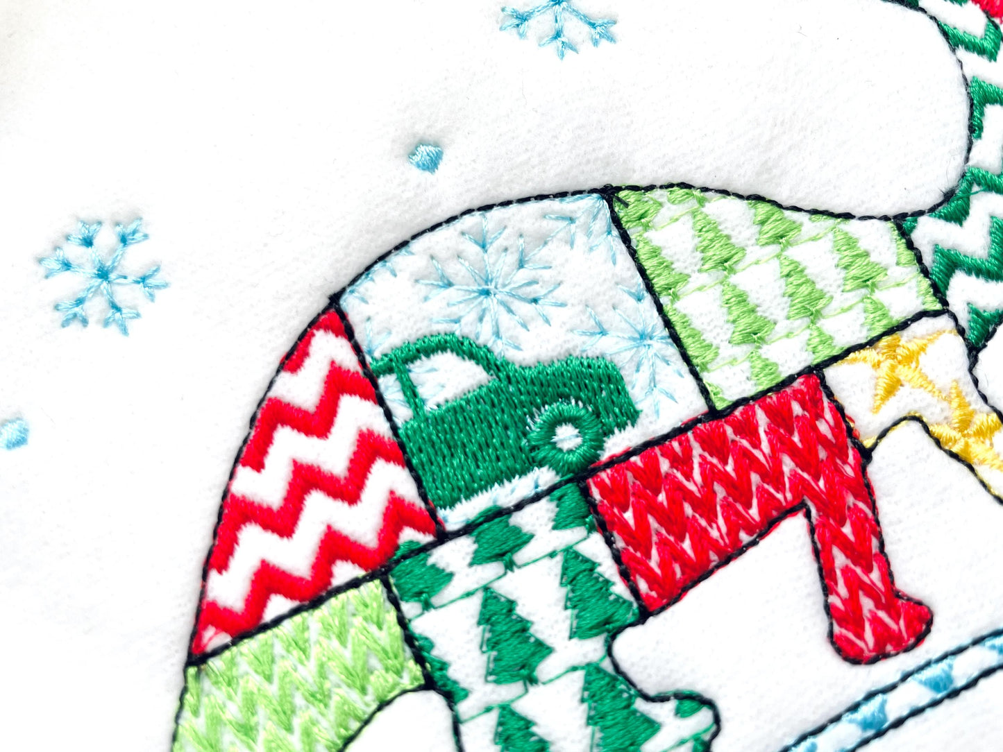 Christmas Apatosaurus Kiwi Jurassic Dinosaur Patchwork patterned silhouette outline kids machine embroidery designs