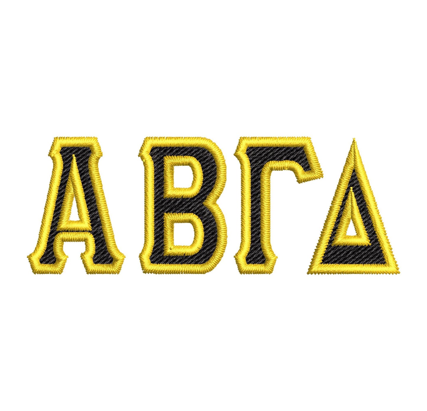 Tall Mini Greek FONT fill stitch and outline sizes 0.8 up to 1.6 inch Alphabet Monogram sororities fraternities machine embroidery designs