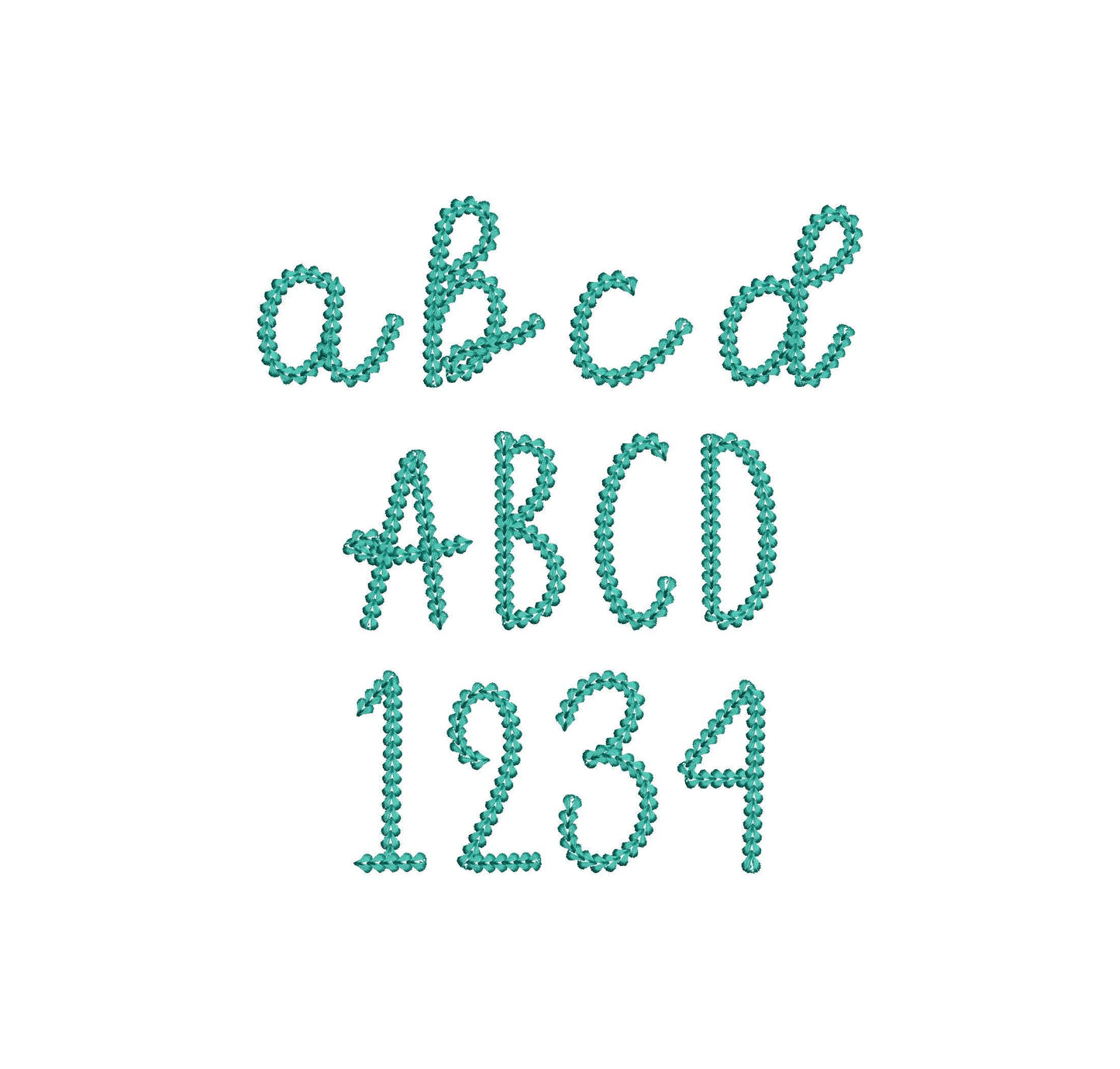 Extra Bold Chain stitch FONT Whisker handwritten alphabet machine embroidery designs monogram knit sweater effect sizes 2.4 up to 3.5 inch
