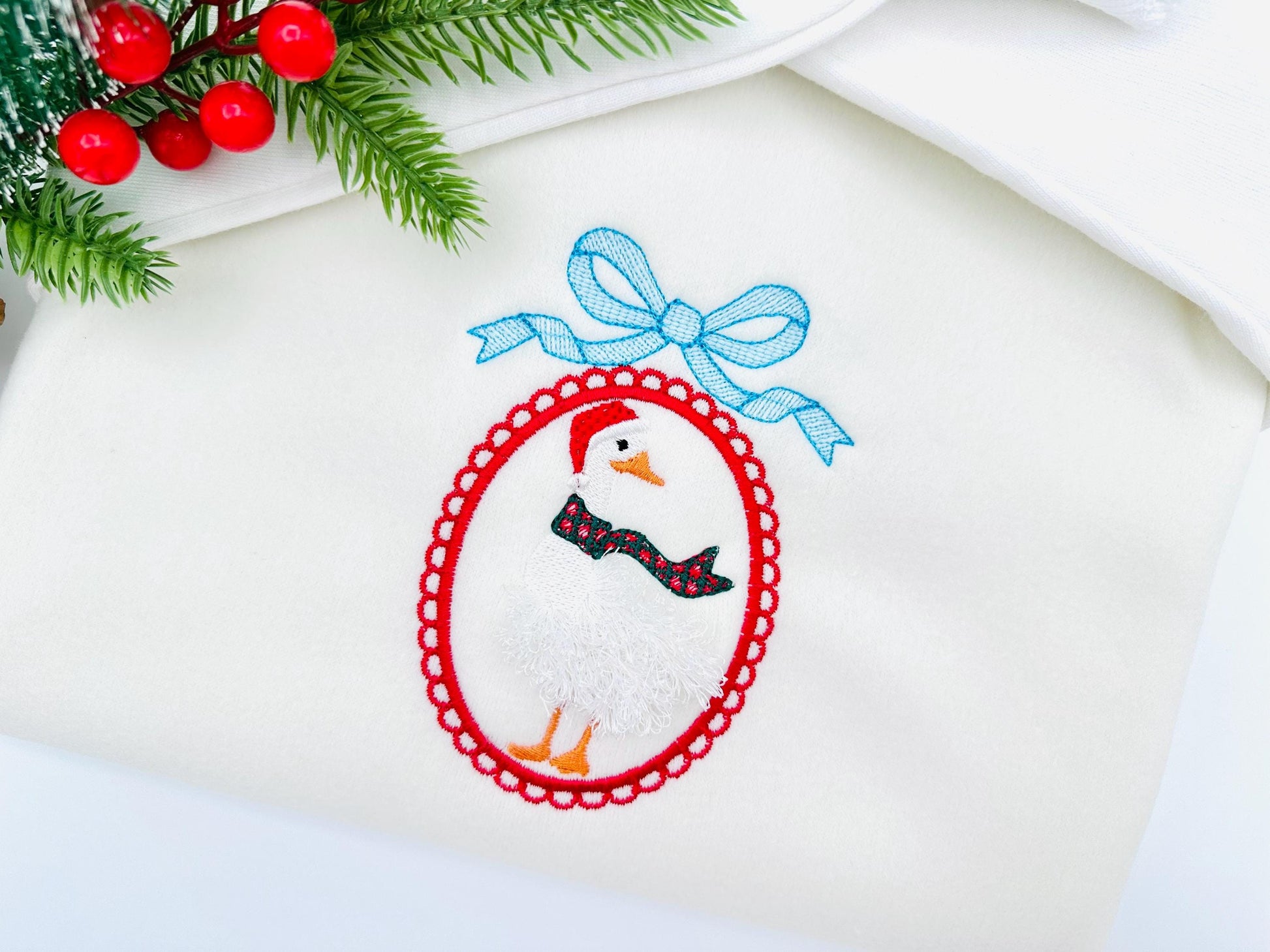 Fringed Fluffy Christmas Goose Farm Bird Lace Frame With Bow Fringe Chenille Duck Cameo Machine Embroidery Designs Sizes 4 up to 5.5 Inch - Etsy