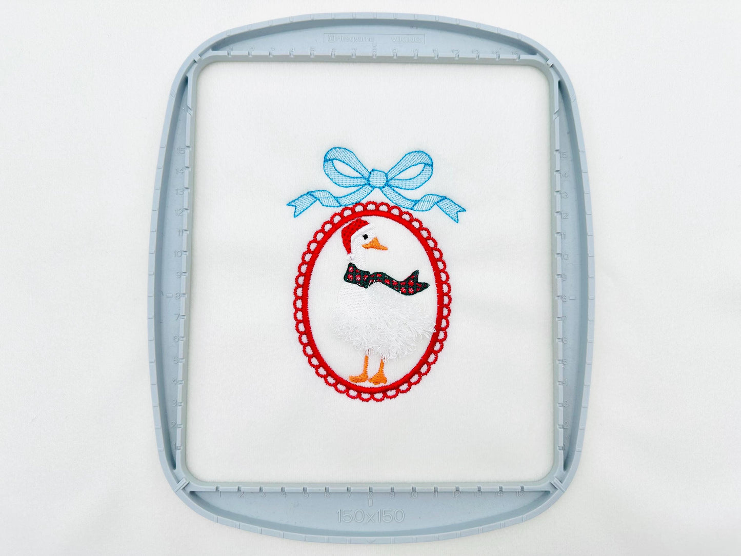 Fringed Fluffy Christmas Goose Farm Bird Lace Frame With Bow Fringe Chenille Duck Cameo Machine Embroidery Designs Sizes 4 up to 5.5 Inch - Etsy