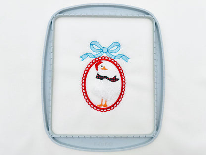 Fringed Fluffy Christmas Goose Farm Bird Lace Frame With Bow Fringe Chenille Duck Cameo Machine Embroidery Designs Sizes 4 up to 5.5 Inch - Etsy