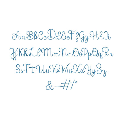 Handwritten script FONT Moon Bean Alphabet Monogram raised bean stitch kids baby machine embroidery designs mini sizes 0.6 up to 1.6 inch BX