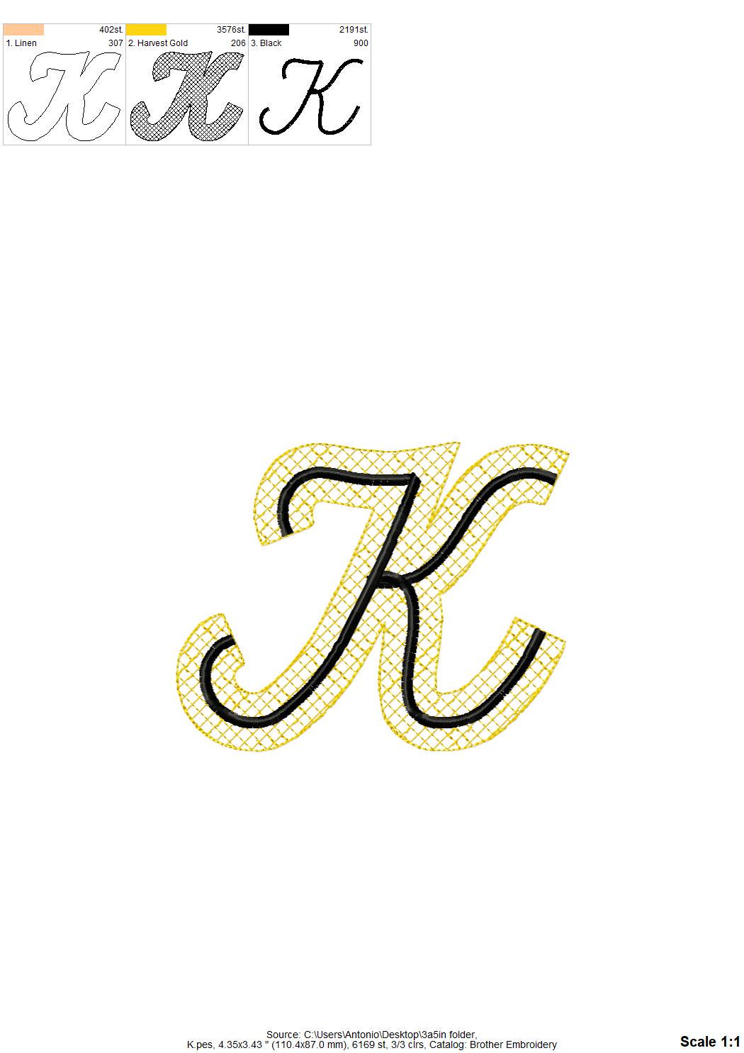 HTV vinyl satin stitch script FONT Glitter Silk glitter layer applique machine embroidery design