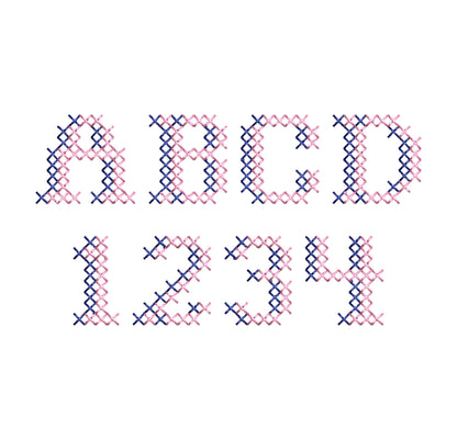 Cute Cross Stitch Shadow Font machine embroidery designs Alphabet Monogram
