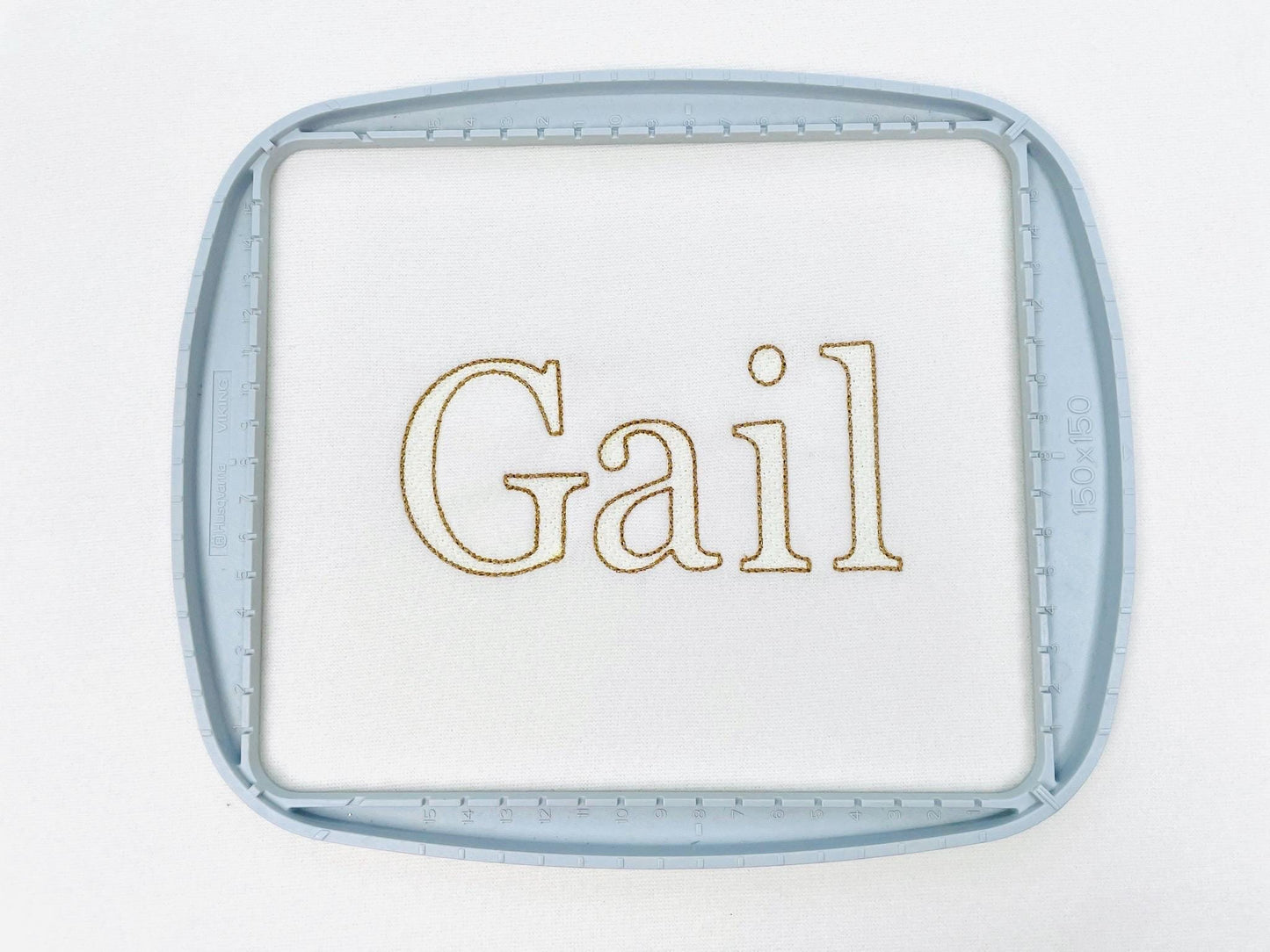 Elegant Diamond FONT Gail quilt and bean stitch outline varsity block Alphabet Monogram machine embroidery designs sizes 1.6 up to 3.4 inch