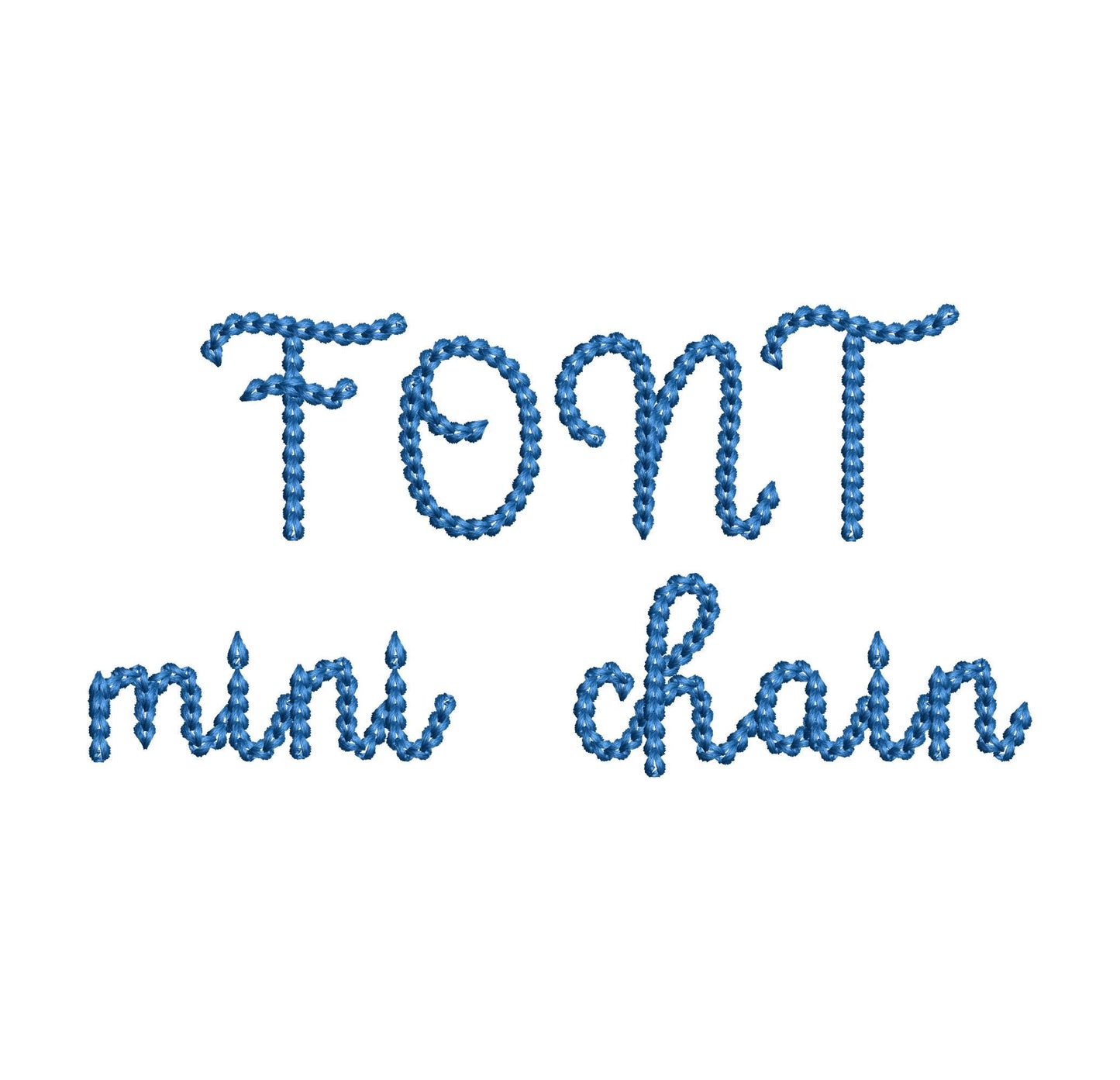 Tiny mini Chain FONT Monkey machine embroidery designs kids baby name handwritten script alphabet