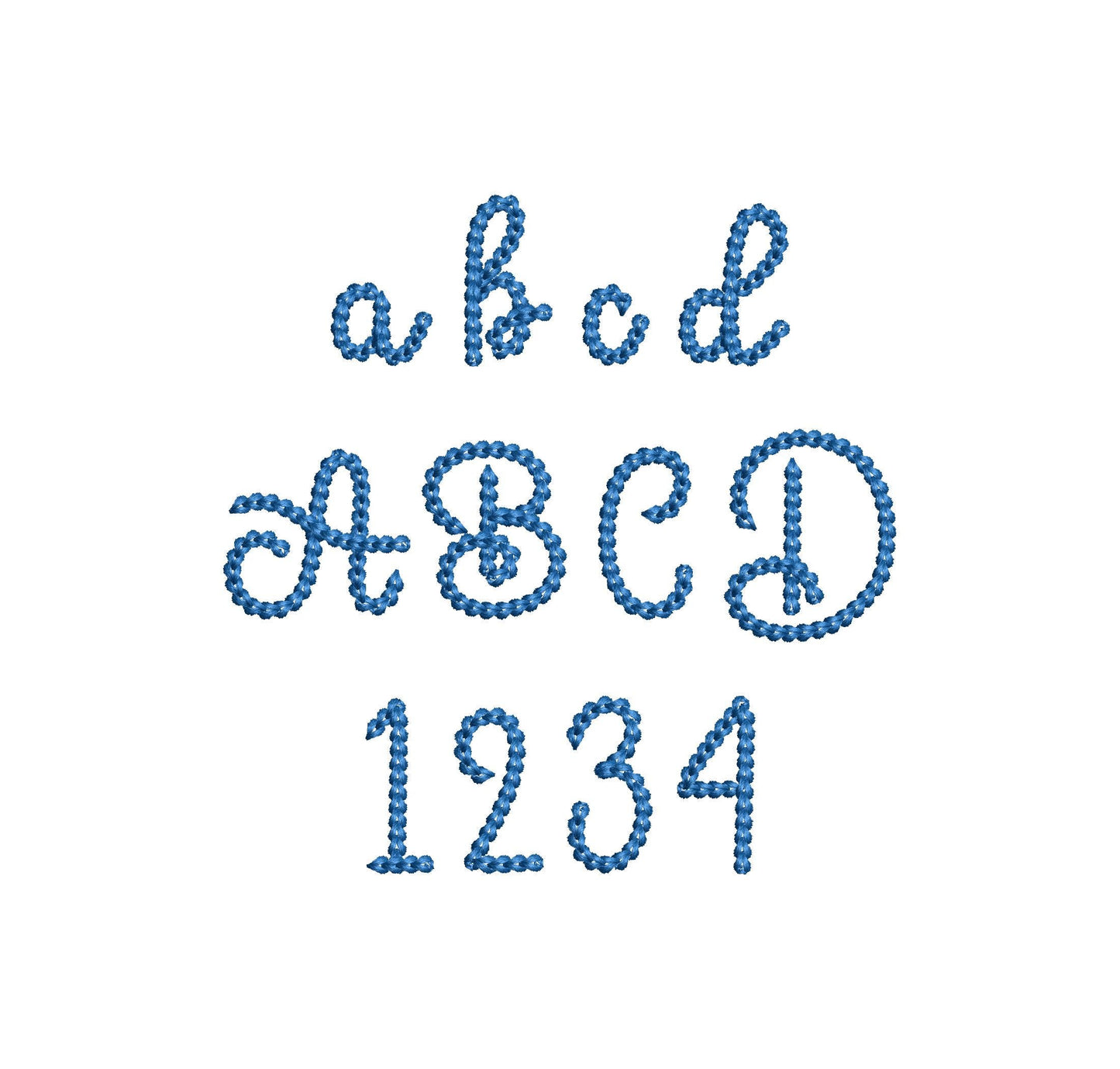 Tiny mini Chain FONT Monkey machine embroidery designs kids baby name handwritten script alphabet