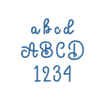 Tiny mini Chain FONT Monkey machine embroidery designs kids baby name handwritten script alphabet