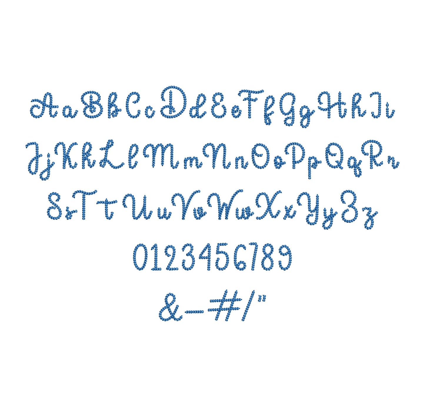 Tiny mini Chain FONT Monkey machine embroidery designs kids baby name handwritten script alphabet