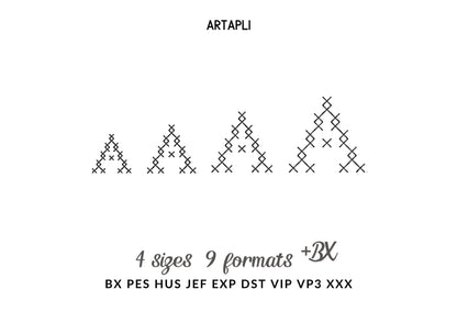 Cross Stitch FONT Cristella machine embroidery designs Alphabet Monogram letters numbers classy Block Font mini sizes 0.7 up to 1.4 inch