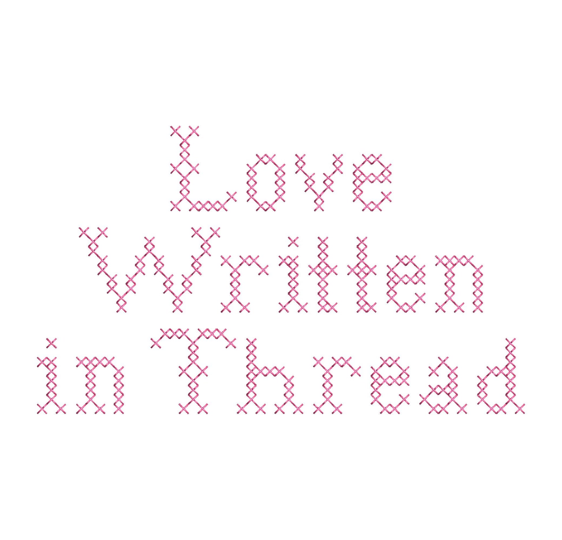 Cross Stitch FONT Cristella machine embroidery designs Alphabet Monogram letters numbers classy Block Font mini sizes 0.7 up to 1.4 inch