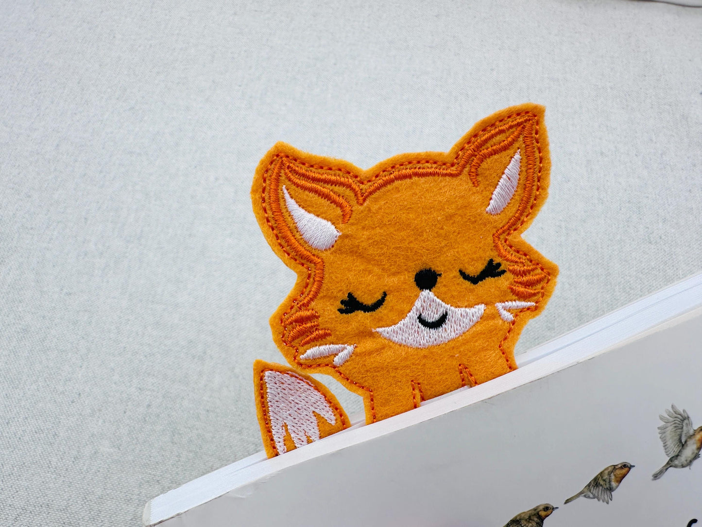 Lovely Fox Bookmark ITH in the hoop kids girls boys machine embroidery designs for hoop 4x4 5x7 reading book gift idea animal design